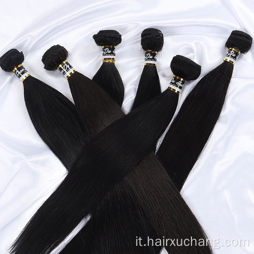 Cuci capelli umani Cuticola vergine grezza allineata Allinea estensione dei capelli remy whosale non trasformati cavi per capelli umani malesi non trasformati